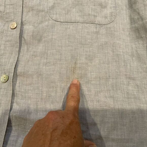 Sigrid Olsen 100% Linen Button Down Striped Shirt Size‎ 1X SO Blue - Picture 5 of 11